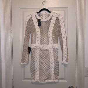 long sleeve mesh bebe dress